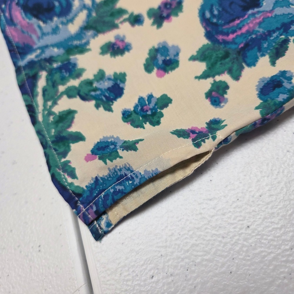 Talbots Petites Silk Cotton Floral Sleeveless Blouse Blue White 10P - Picture 6 of 9